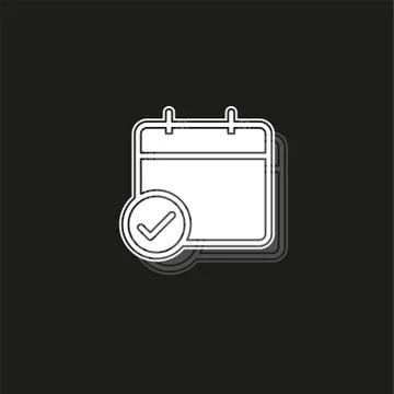 Calendar checkmark icon, vector event symbol, day or month icon Stock Illustration