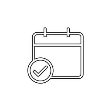 Calendar checkmark vector icon Stock Illustration