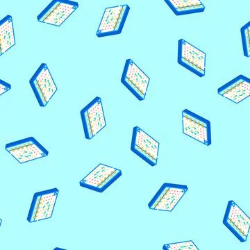 Calendar checkmarks hybrid work isometric icon seamless pattern 库存插图