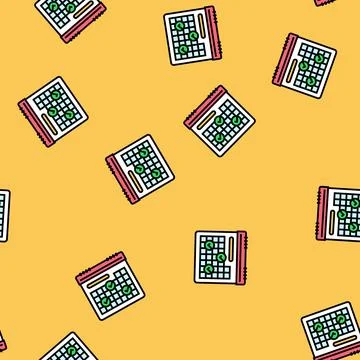 Calendar checkmarks hybrid work vector seamless pattern Stock Illustration