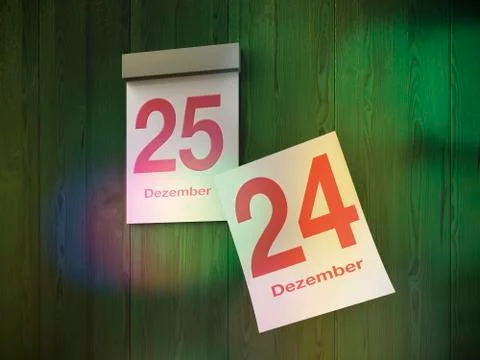 Calendar at Christmas time, 3D Rendering Illustration