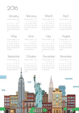 Calendar on city background, vector Stock Illustration