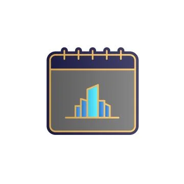 Calendar, city color gradient vector icon Stock Illustration