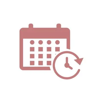 Calendar with clock icon on background for graphic and web design Ilustração Stock