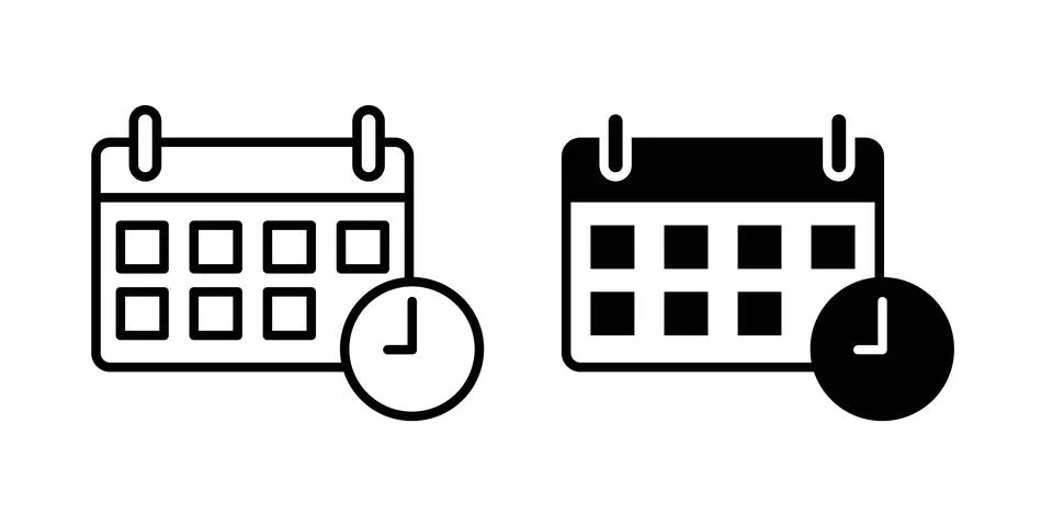 Calendar clock icon graphic design. web icons vectors Stock Illustration