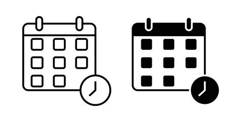 Calendar clock icon vector art Illustrations Stock Illustration