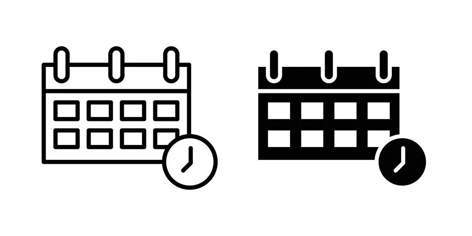 Calendar clock icon vector editable eps10 Stock Illustration