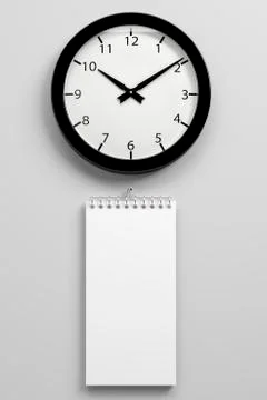 Calendar with Clock Stock Illustration