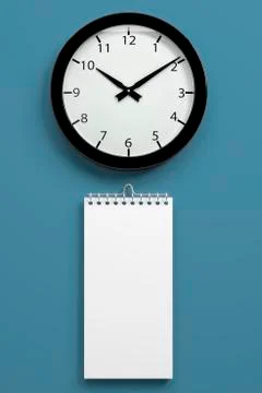 Calendar with Clock Stock-Illustration