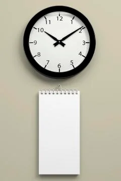Calendar with Clock Stock Illustration