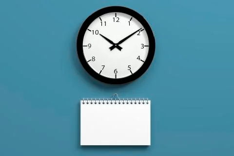 Calendar with Clock Stock Illustration