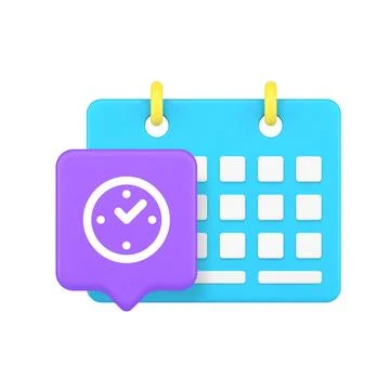 Calendar clock time management schedule planning appointment reminder organiz Illustrazione stock