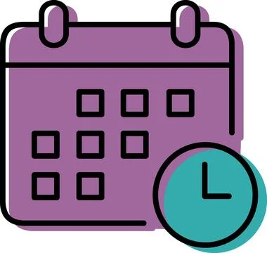 Calendar With Clock Time Schedule Planning Illustration Stock Illustration