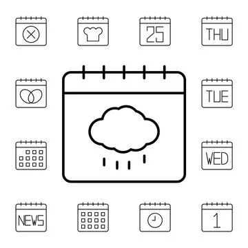 Calendar, cloud flat vector icon in calendar pack イラスト素材