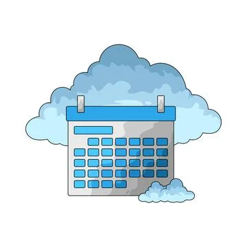 Calendar cloud illustration Stock Illustration