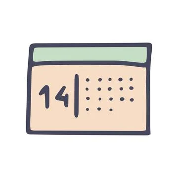 Calendar color vector doodle simple icon design Stock Illustration