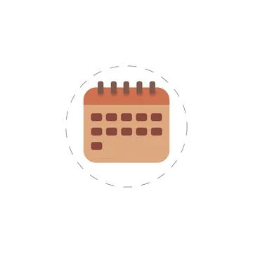 Calendar colorful flat vector icon Stock Illustration