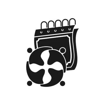 Calendar Commitment Teamwork Together Black Logo 스톡 일러스트