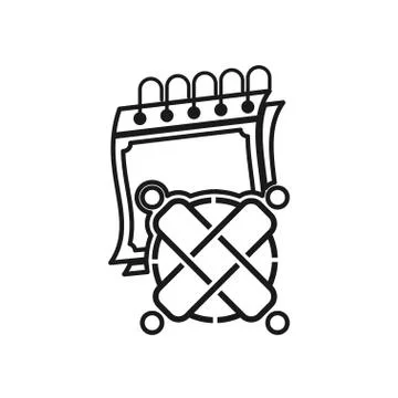 Calendar Commitment Teamwork Together Outline Logo Stock Illustration