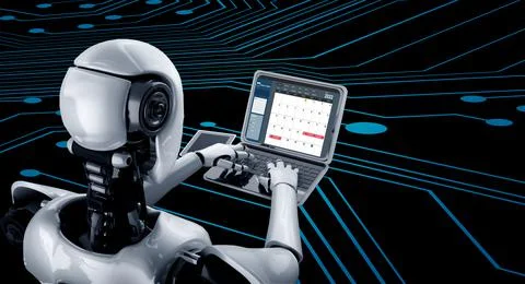 Calendar on computer software application for modish schedule planning Stock Illustration