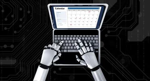 Calendar on computer software application for modish schedule planning Stock Illustration