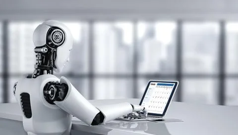 Calendar on computer software application for modish schedule planning 스톡 사진