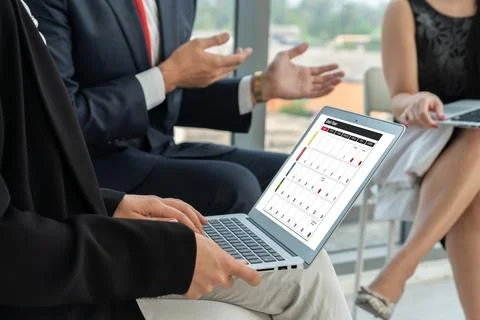 Calendar on computer software application for modish schedule planning Foto stock