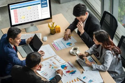 Calendar on computer software application for modish schedule planning Foto stock