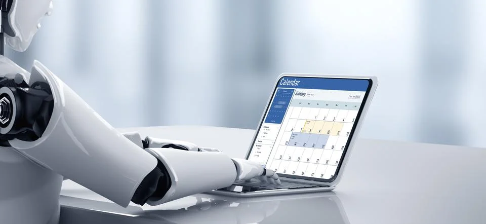 Calendar on computer software application for schedule planning snugly Stock Illustration