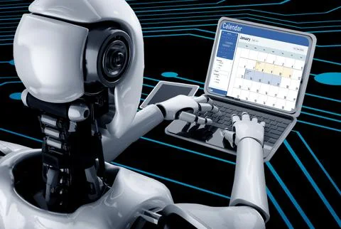 Calendar on computer software application for schedule planning snugly Stock-Illustration