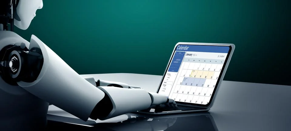 Calendar on computer software application for schedule planning snugly Stock Illustration