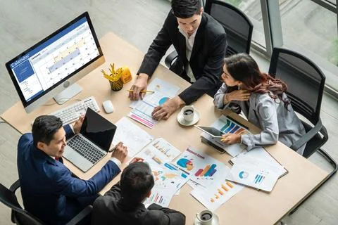 Calendar on computer software application for schedule planning snugly Stock Photos