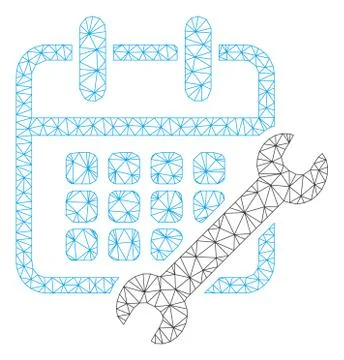 Calendar Configure Polygonal Frame Vector Mesh Illustration 스톡 일러스트