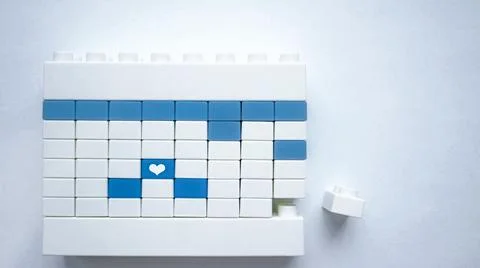 Calendar constructor, white and blue to mark important events Stock Photos
