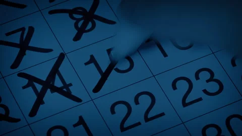 Calendar Is Crossed Off In Dark Room Stock Footage 330673364