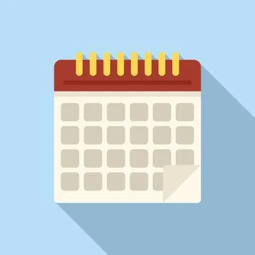 Calendar data icon flat vector. Time work Stock Illustration