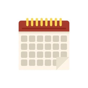 Calendar data icon flat vector. Time work Stock Illustration