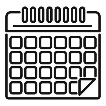 Calendar data icon outline vector. Time work 스톡 일러스트