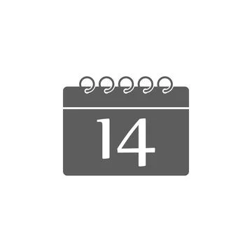 Calendar with date 14 icon. Elements of Valentine's Day icon. Premium quality Stock Illustration