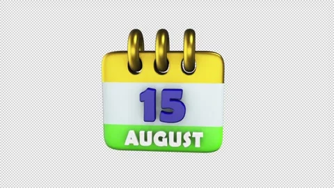 A Calendar with the date 15 AUGUST Stock Footage 308222801