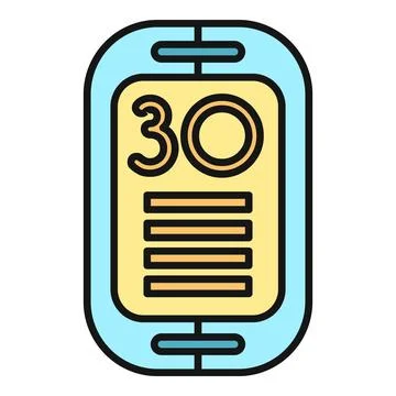 Calendar date 30 on smartphone screen icon Illustration