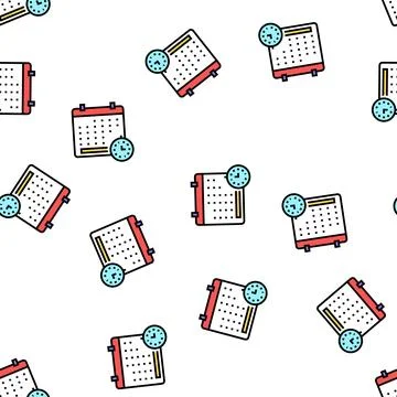 Calendar date and time vector seamless pattern Stock Illustration