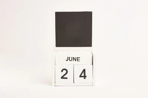 Calendar with the date June 24 and a place for designers. Illustration for an ev Stock Photos