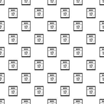 Calendar with date of March 17 pattern Stock Illustration