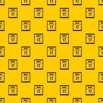 Calendar with date of March 17 pattern Stock Illustration