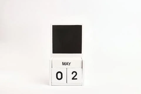 Calendar with the date May 2 and a place for designers. Illustration for an even Stock Photos