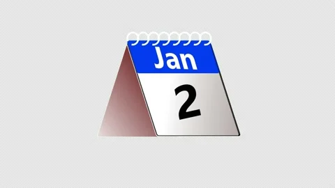 Calendar date page animation flipping from january 1 to 31. Shot in 4k Stock Footage 167625959