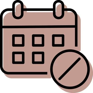 Calendar date planner with prohibition mark Stock Illustration