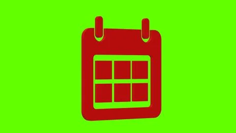 Calendar date red set icon 3d illustration rotation Stock Illustration
