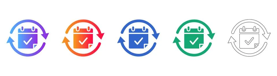 Calendar Date Scheduling Icon Set Stock-Illustration